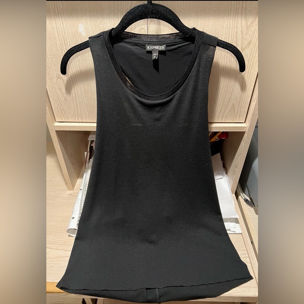 Express Black Open Back Sleeveless Top